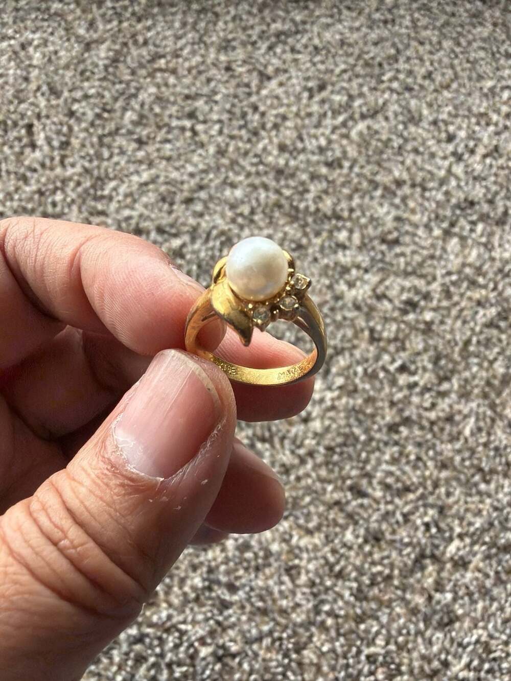 Vintage Gold Ring, 8K Gold, Cabochon - Israel sz 7.5